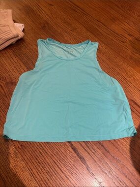 aerie Aqua Scoop Neck Tank Top